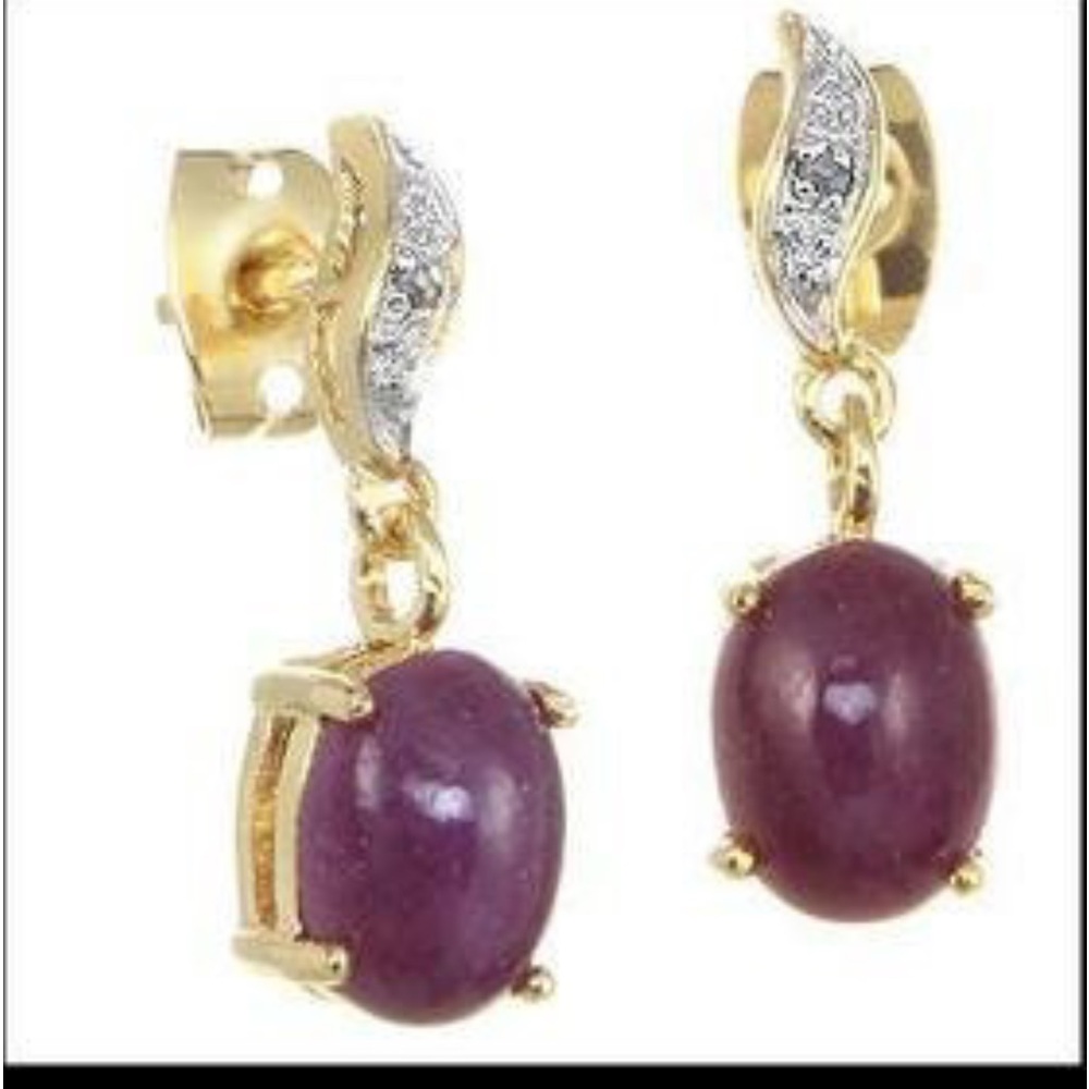 Gorgeous Women’s 18K Yellow Gold, Diamonds & 1.6 CTW Ruby Designer Earrings